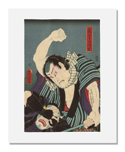 Utagawa Kunisada I (Toyokuni III) Woodblock Print - Actor Ichikawa Kodanji IV as Oniazami Seikichi - Japanese Ukiyo-e Art for Home Decor & Collectors