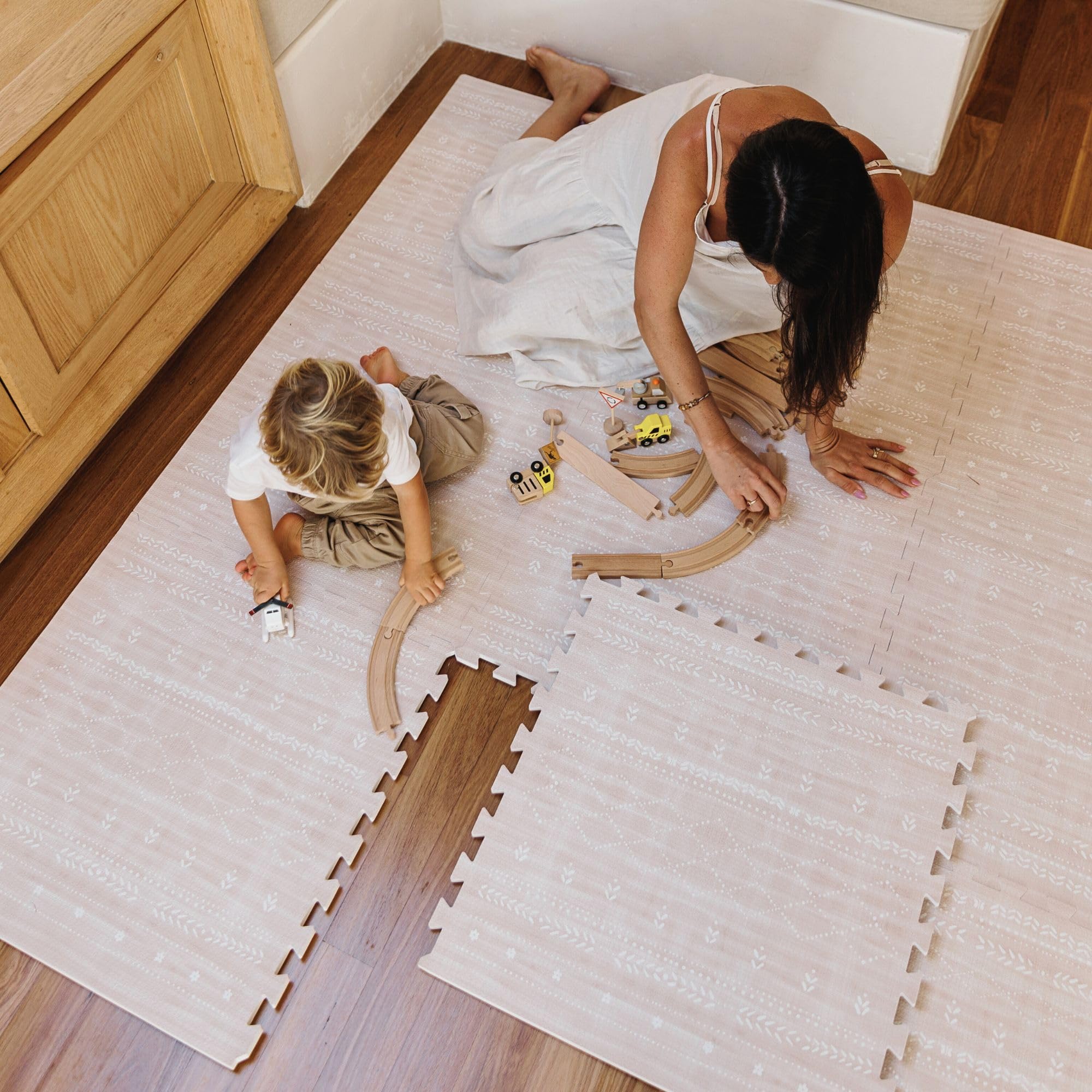 Lillefolk Extra Large 6x8 ft (12 Tiles) Non-Toxic Baby Foam Play Mat - Interlocking Tiles for Infants & Toddlers - Safe Tummy Time Activity Mat in Dusk Color | Perfect for Nursery Floor, Playroom, and Daycare Use