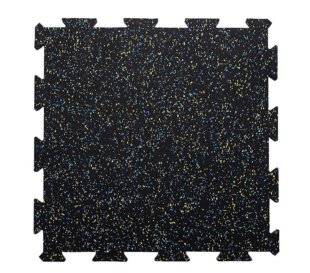 ICEGREY Interlocking Puzzle Exercise Mat - 1/2 Inch Thick Rubber Gym Floor Tiles for Home Workouts, Yoga & Kids Play Area - Non-Slip Protective Flooring for Fitness Rooms, Garages and Playrooms