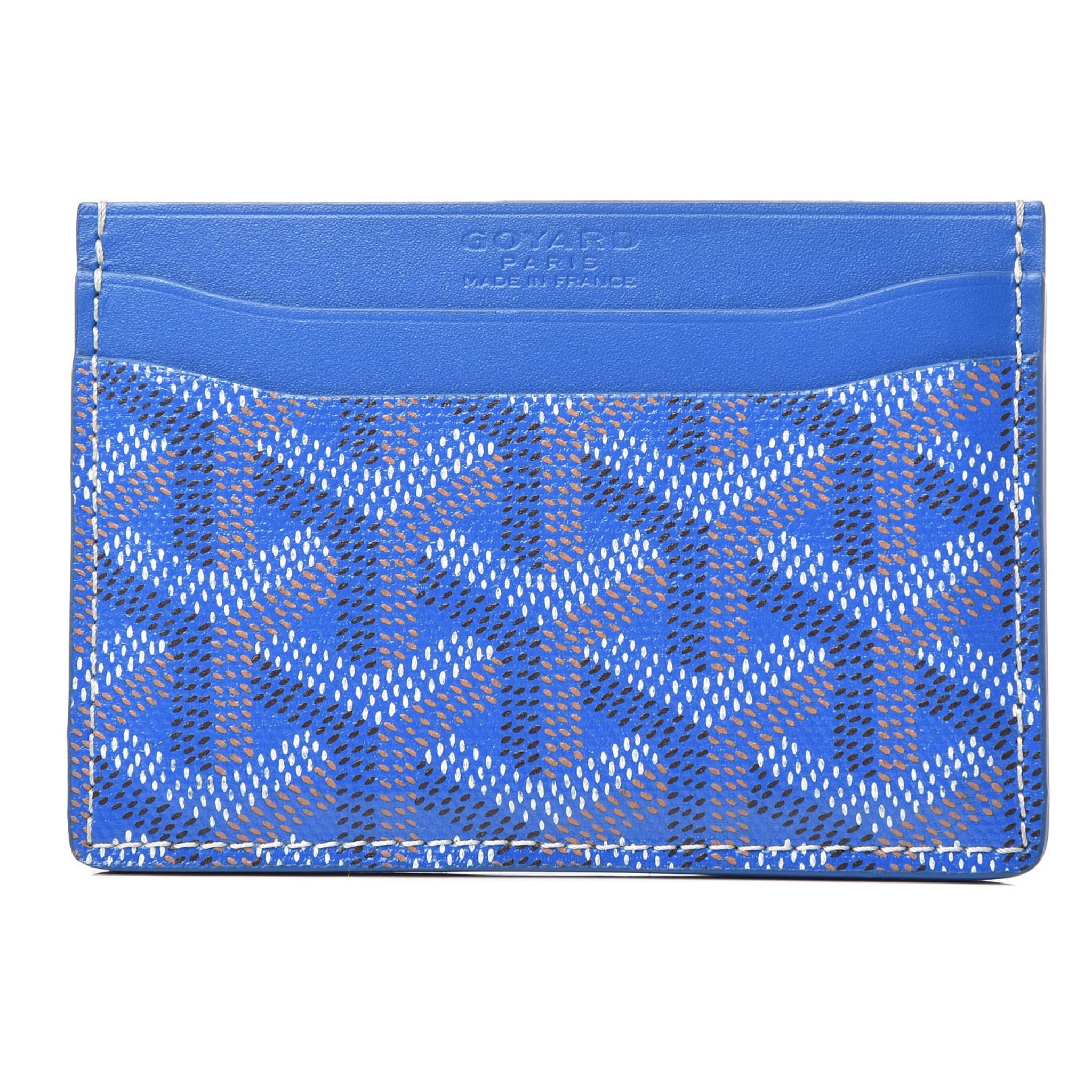 Goyard Saint Sulpice Sky Blue Leather Card Holder - Slim Wallet for Credit Cards & ID - Perfect for Everyday Use, Travel, and Business