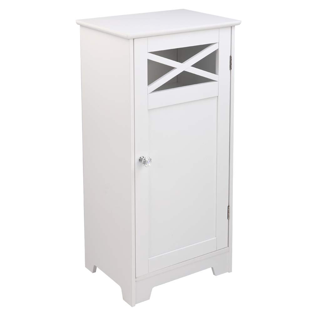 GUOXY White Single Door Bathroom Wall Cabinet with Fork Design - Perfect for Bathroom Storage, Vanity Organization & Small Space Saving