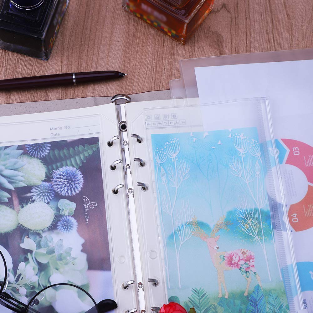 Antner A6 PU Leather Notebook Binder Set - 24 Pocket Refillable Organizer for School, Office & Travel | A6 Refill Pages, Planner Accessories, Journal Supplies