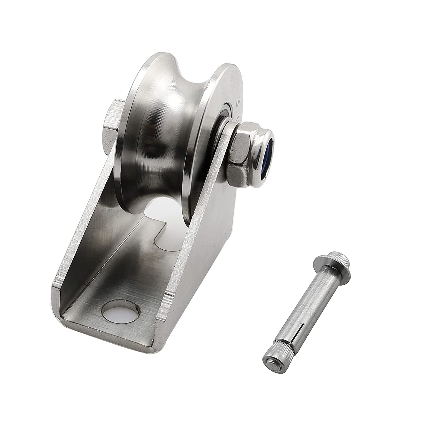 Stainless Steel V/U Groove Wheel with Detachable Oblique - 2