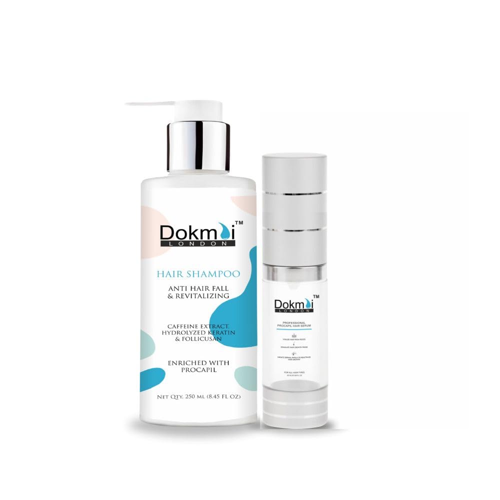 Dokmai LONDON Professional Procapil Hair Serum - Stimulates Hair Growth from Roots, Reactivates Dermal Papilla for All Hair Types | Includes Hair Shampoo | Perfect for Thinning Hair, Hair Loss Treatment & Daily Scalp Care
