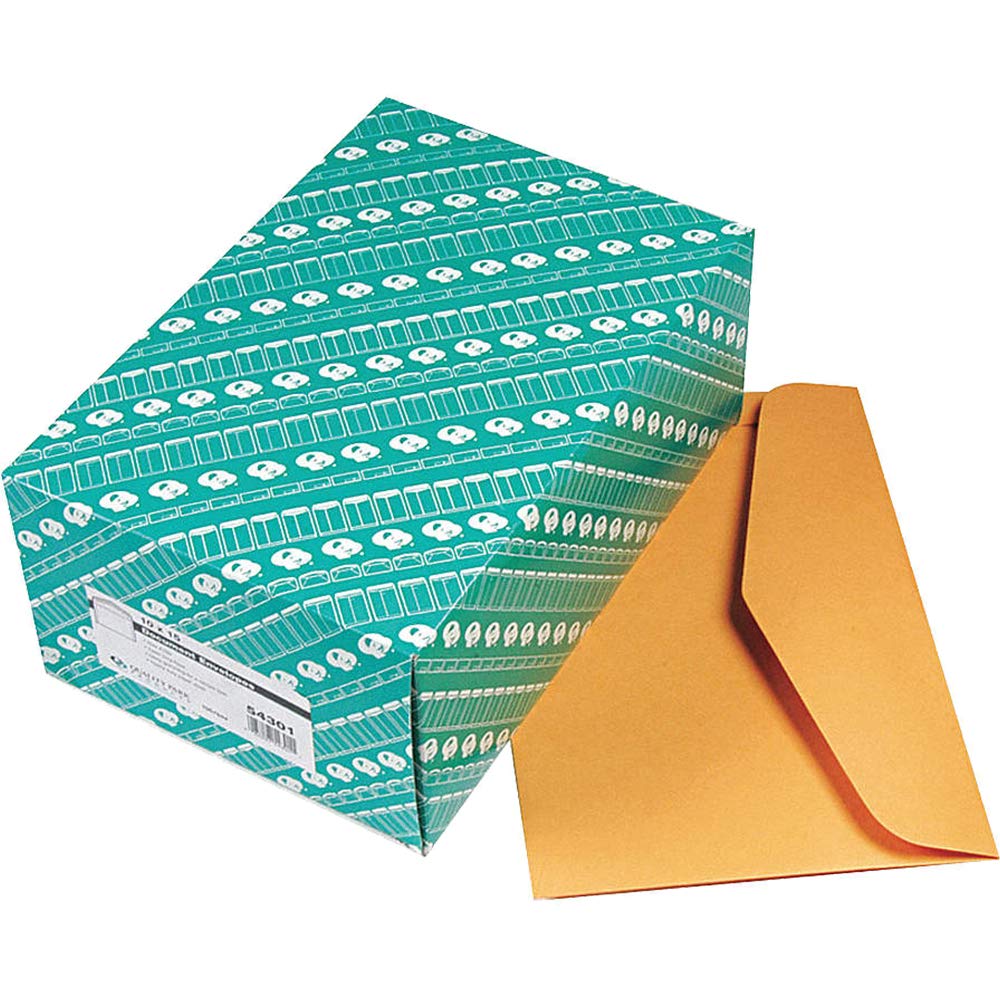 Quality Park 54301 Heavy-Duty Kraft Document Envelopes 10x15 Inches - Pack of 100 for Mailing, Shipping & Office Organization | Durable Business & Legal File Storage