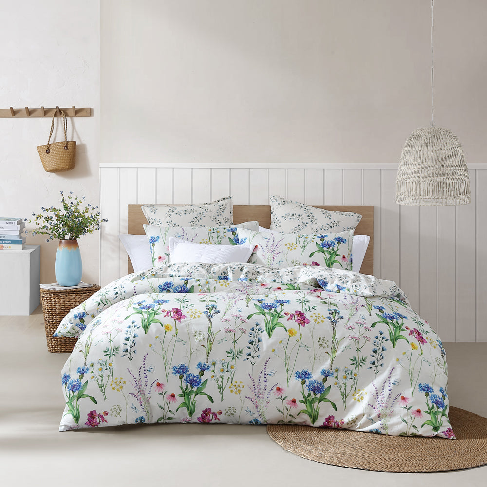 Floriana Ivory Quilt Cover Set - Queen Size Luxury Bedding for Hotel & Home Decor | Soft Cotton Duvet Cover with Pillowcases | Perfect for Master Bedroom, Guest Room & Airbnb Stays