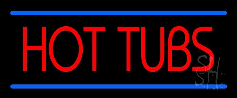 10 x 24 Inches LED Neon Hot Tub Sign - Black Square Acrylic Backing with Dimmer - Bright Premium Indoor Neon Light for Spa Decor, Bar, Salon & Storefront - Perfect for Relaxation Areas & Business Signage