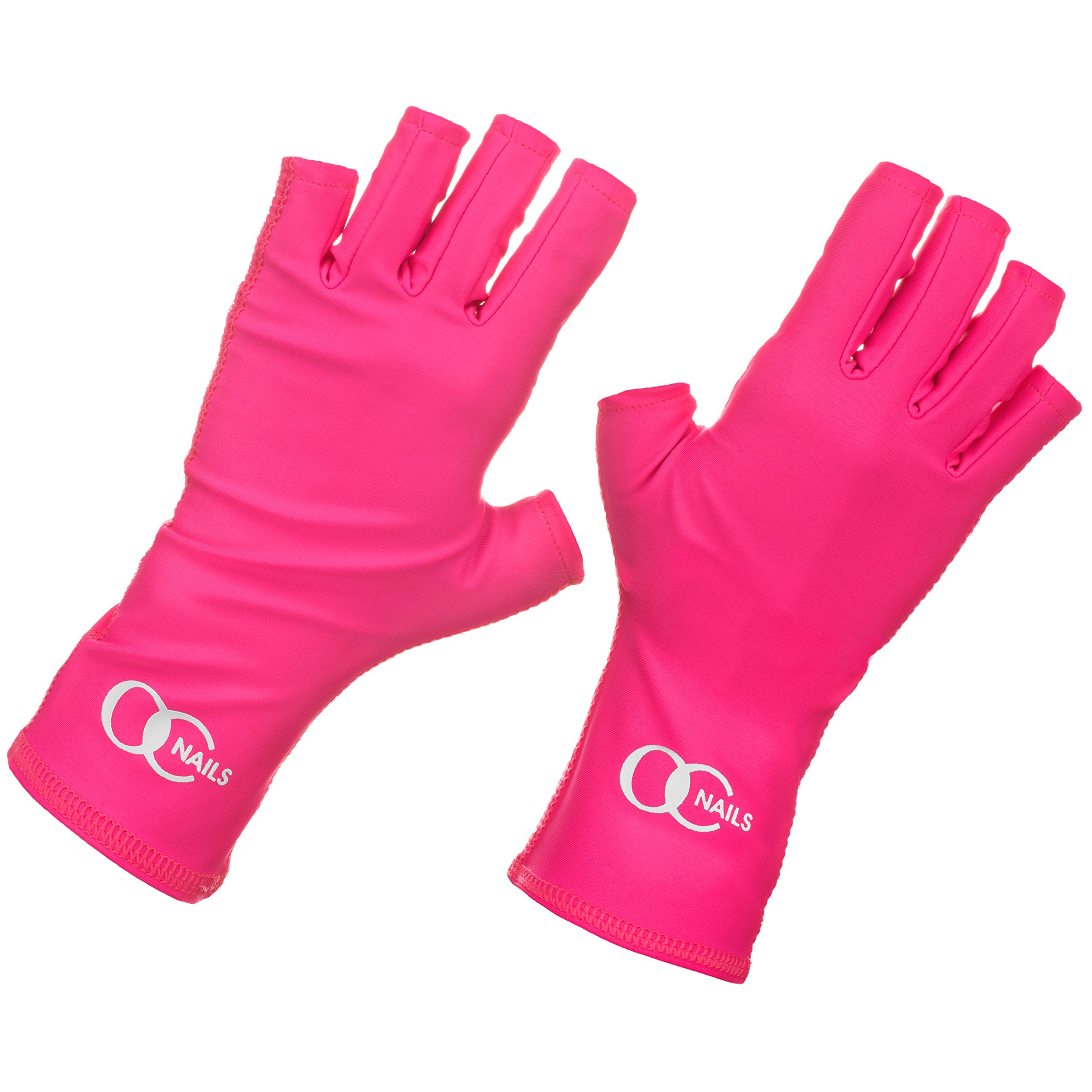 UV/LED Lamp Protective Gloves for Gel Manicures - Hot Pink Sunscreen Gloves to Prevent Hand Darkening - Perfect for Nail Salons & At-Home Nail Care
