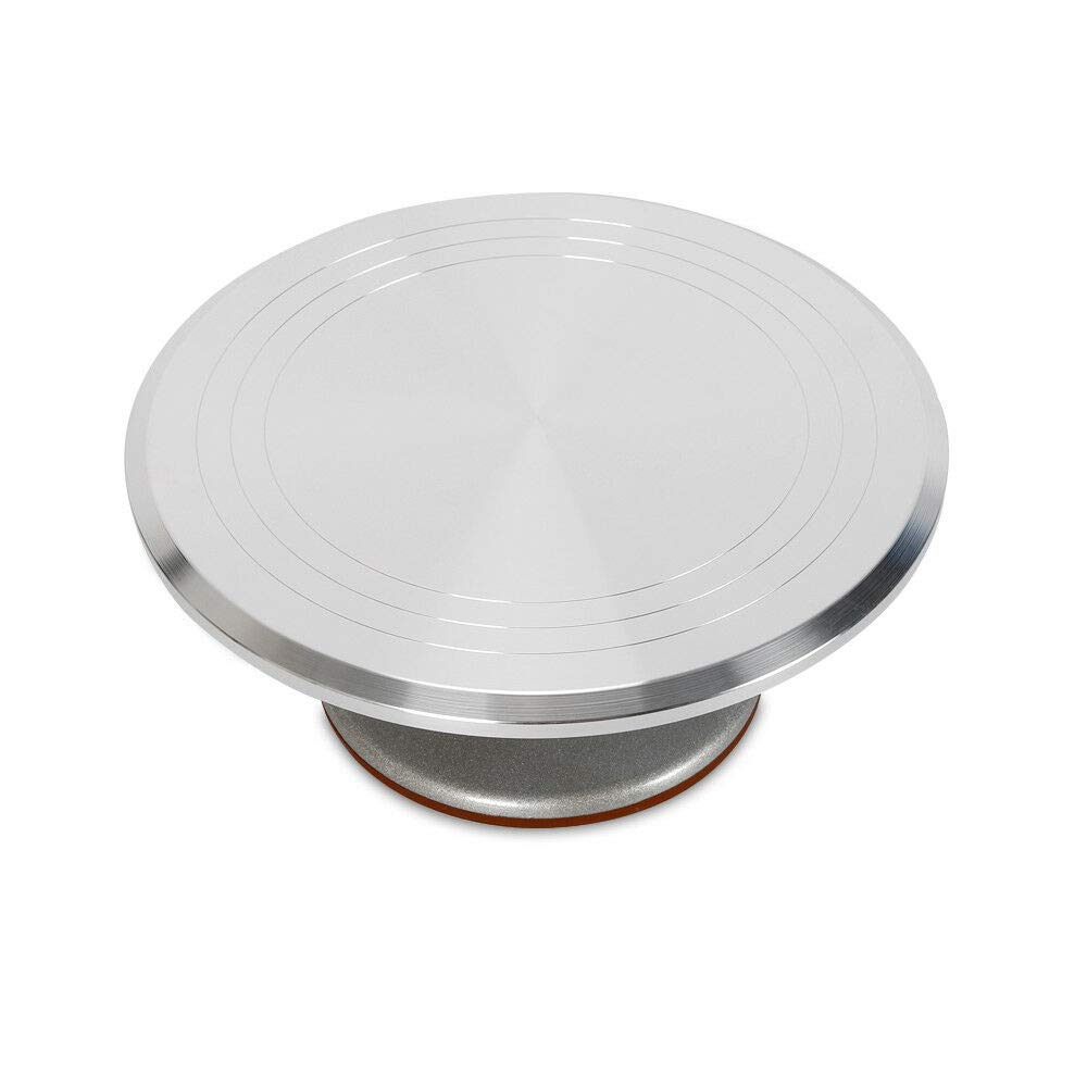 12 Inch Heavy Duty Rotating Cake Turntable - Non-Slip Metal Cake Stand with Rubber Base for Baking & Decorating | Perfect for Cake Decorating, Cupcake Design, and Professional Pastry Making