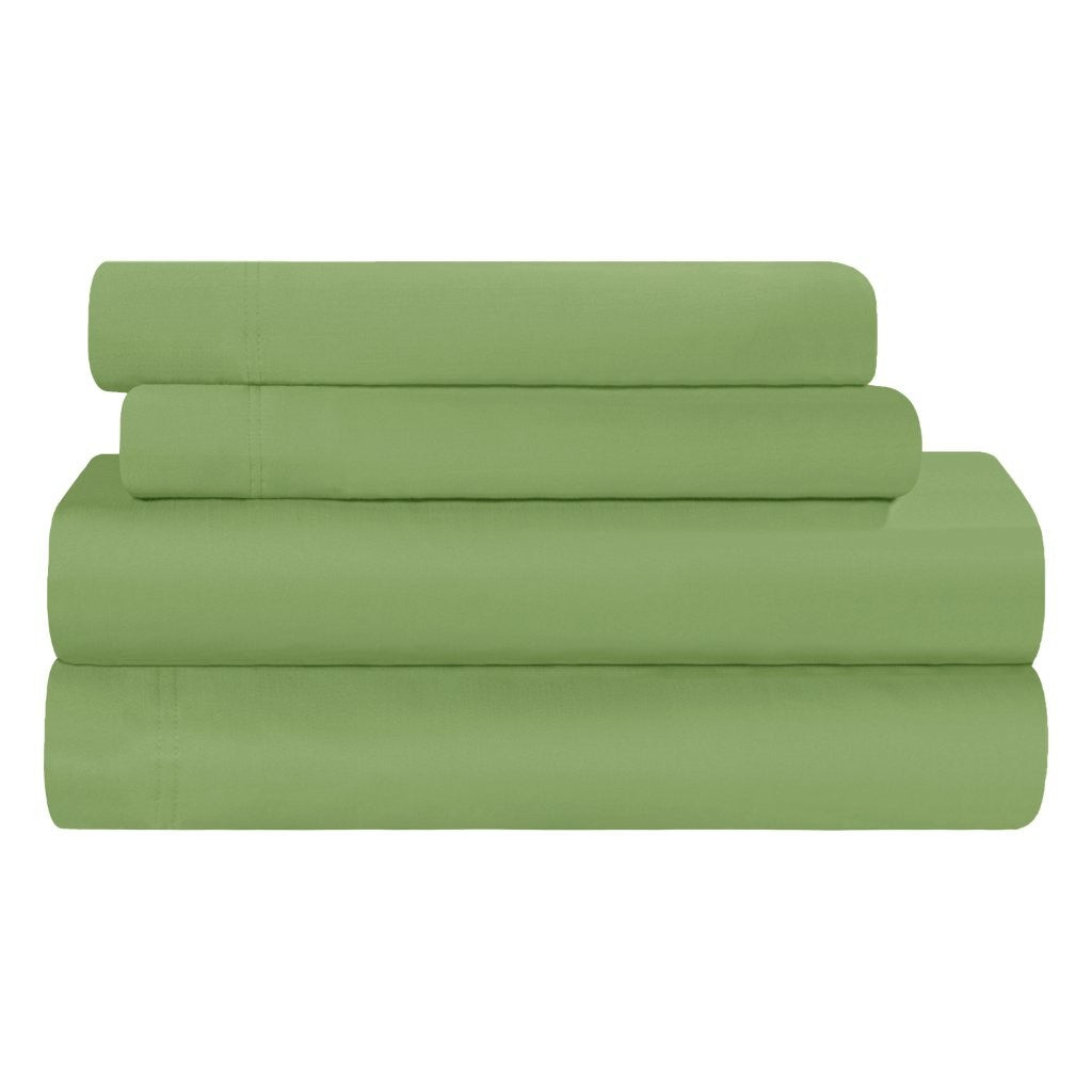300 Thread Count Rayon From Bamboo Solid Deep Pocket Sheet Set - Ultra Soft & Breathable Bed Sheets for Queen Size Mattress - Perfect for All-Season Comfort & Luxury Bedroom Decor