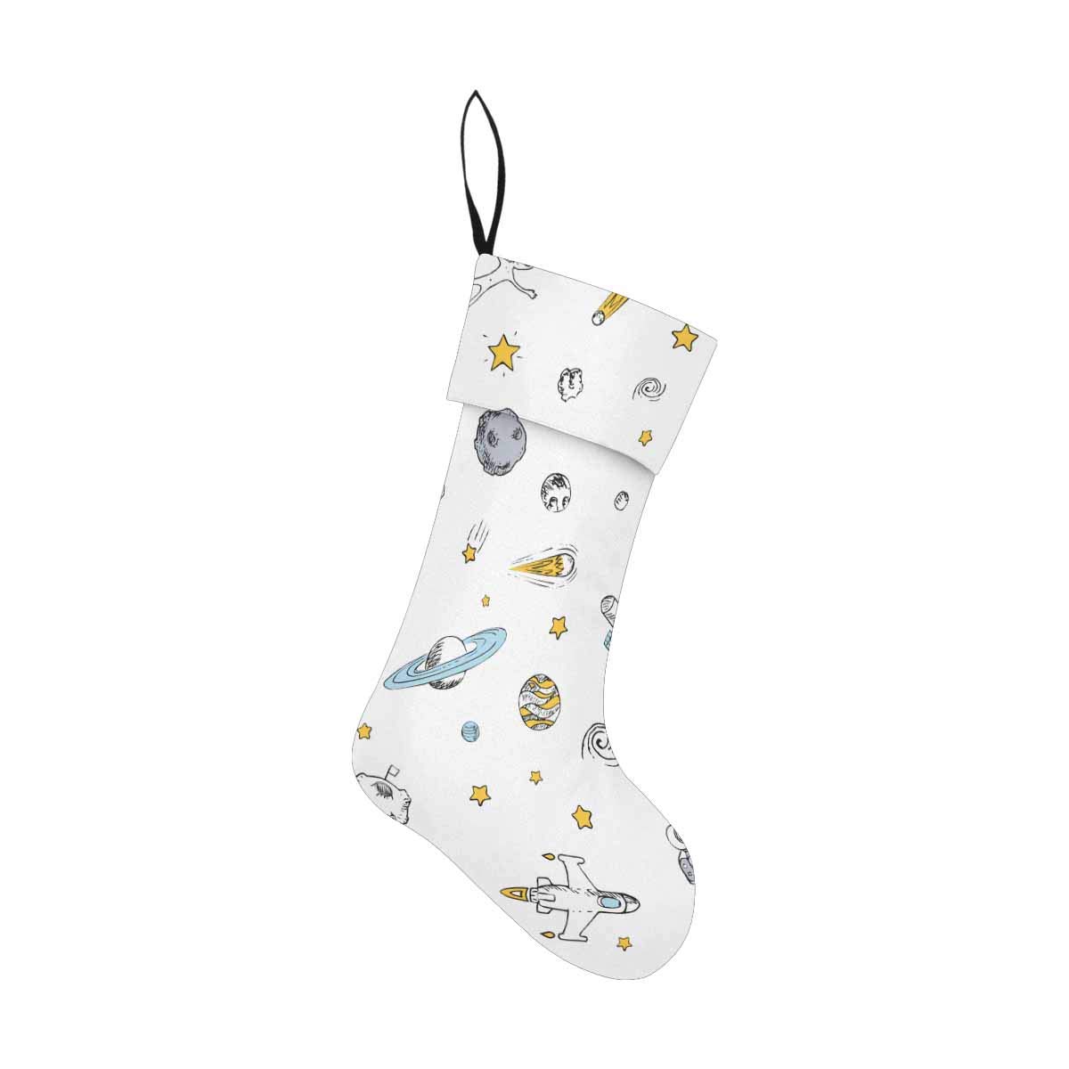 InterestPrint Space Ships, Rocket, Planets & Stars Christmas Stockings - Festive Holiday Decor for Kids, Space Enthusiasts & Sci-Fi Lovers