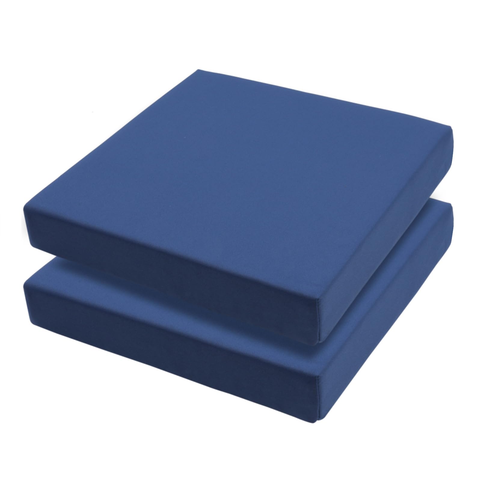 Topotdor 22x22 Inch Waterproof Outdoor Chair Cushions - 2 Pack Premium Resilience Foam Seat Pads with Ties for Patio Furniture, Sofa & Couch - Blue - Perfect for Backyard, Deck, Poolside & Garden Relaxation