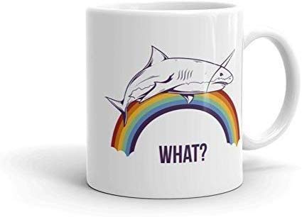 Funny Unicorn Coffee Mug 11oz - Cute Rainbow Shark Tea Cup for Birthday Gifts, Office Use & Home Decor | Perfect for Coffee, Tea & Hot Chocolate Lovers