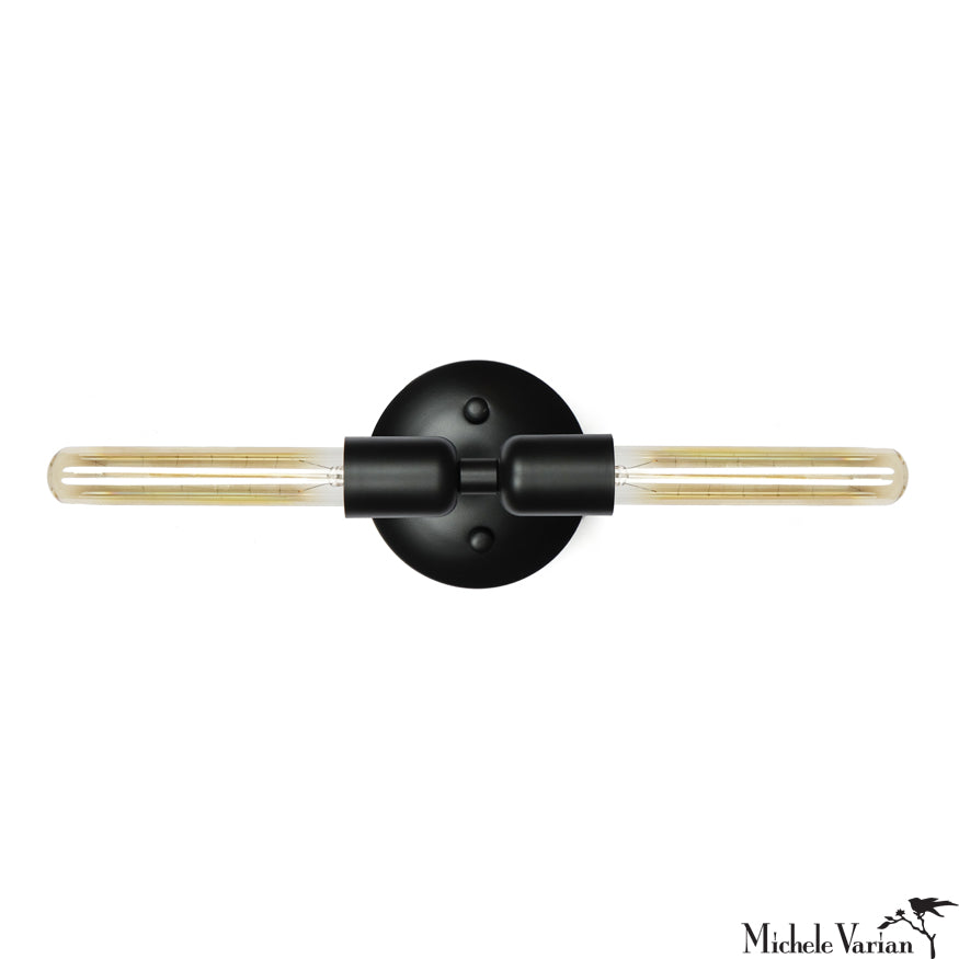 Black Two Way Sconce Light - Modern Wall Mounted Lighting Fixture for Bedroom, Hallway & Living Room | Dimmable LED Wall Sconce with Adjustable Arms