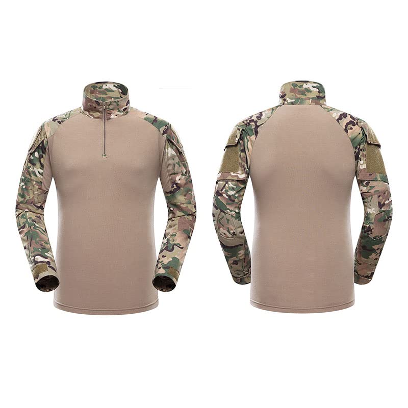 Men's Tactical BDU Camo Combat Uniform - Outdoor Hunting & Airsoft Shooting Gear with Knee & Elbow Pads | Military Style Battle Dress for Tactical Training & Survival Games