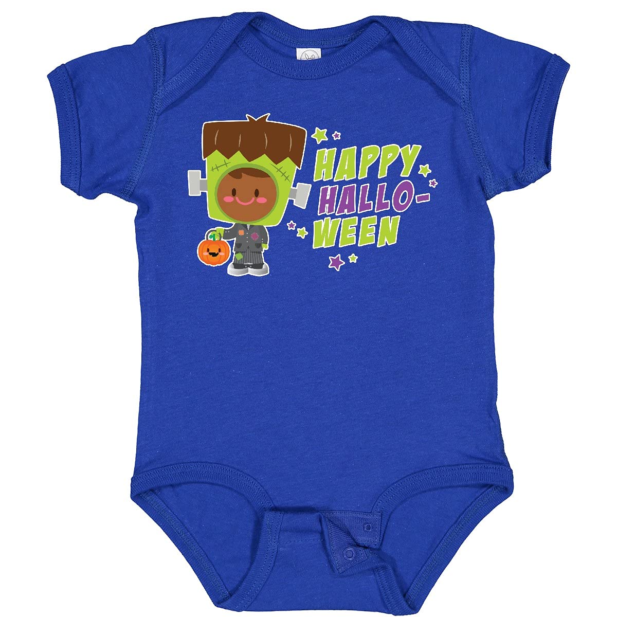 Inktastic Happy Halloween Frankenstein Brown Hair Baby Bodysuit - Cute Halloween Costume for Infants & Toddlers, Perfect for Trick-or-Treating & Photo Shoots