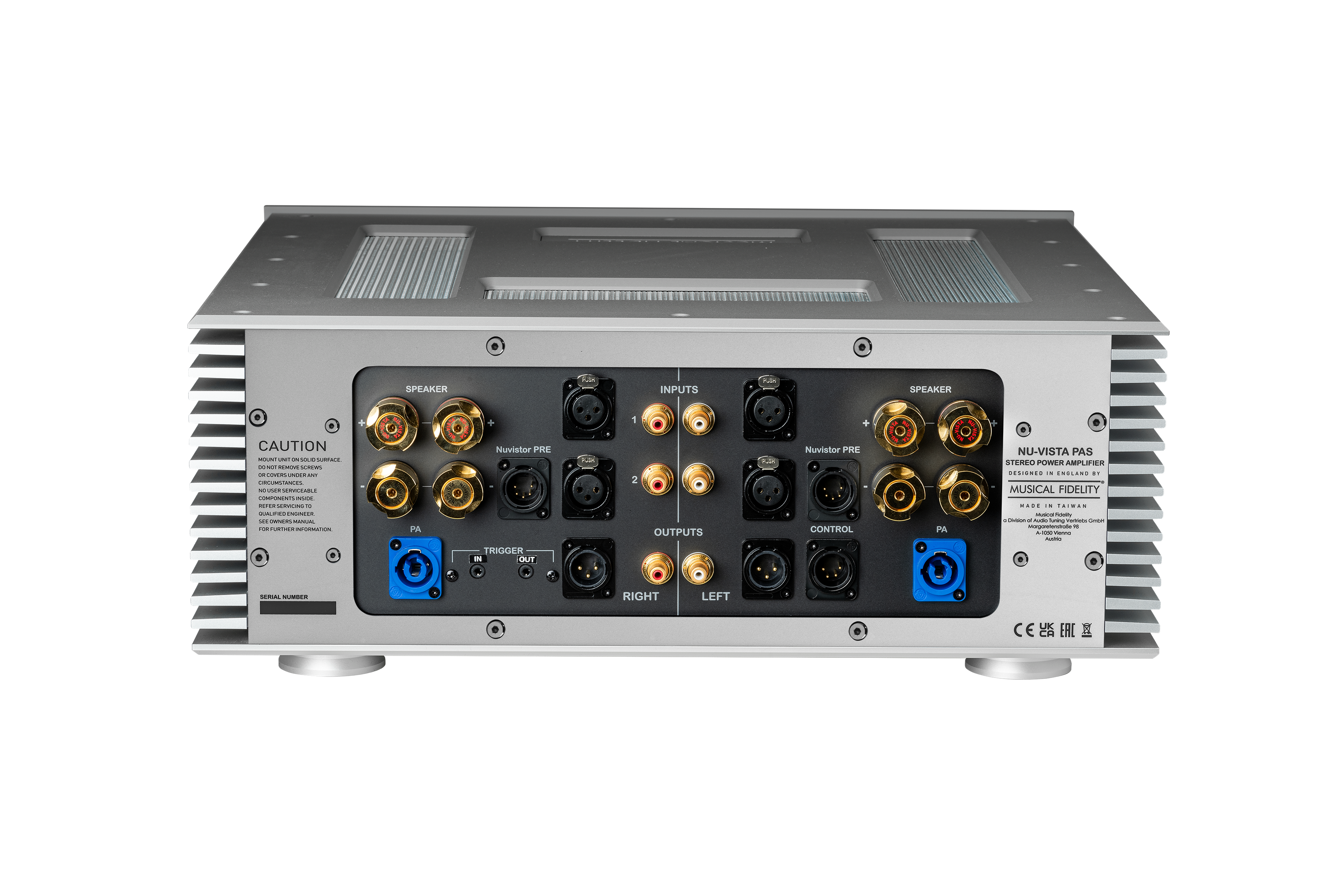Musical Fidelity Nu Vista PAS Fully Balanced Discrete Stereo Power Amplifier with Separate PSU - High-End Audio System for Home Theater & Music Listening