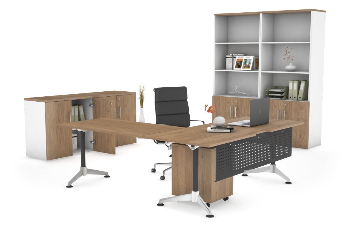 Premium L-Shaped Corner Executive Office Desk - Blackjack [1800L x 1800W with Cable Management] for Home Office & Workspace Setup