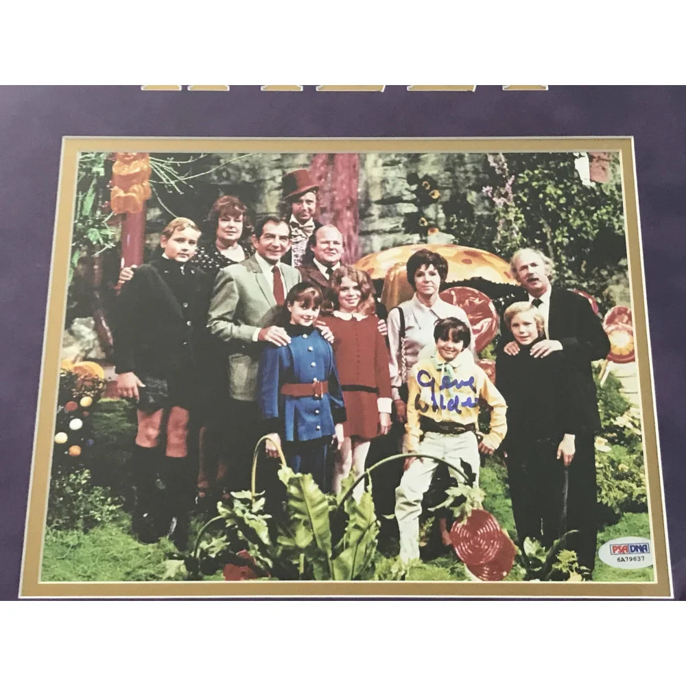 Gene Wilder Willy Wonka Kids Signed Golden Ticket 8x10 Framed Collage with PSA COA - Perfect for Movie Memorabilia Collectors and Charlie and the Chocolate Factory Fans