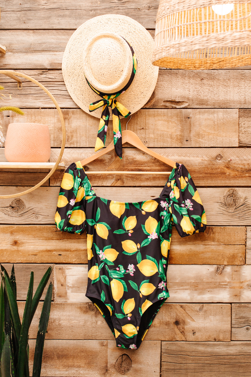 Lemon Drop Swimsuit - Women's One Piece Bathing Suit with Adjustable Straps & High Waist for Beach, Pool & Summer Vacations