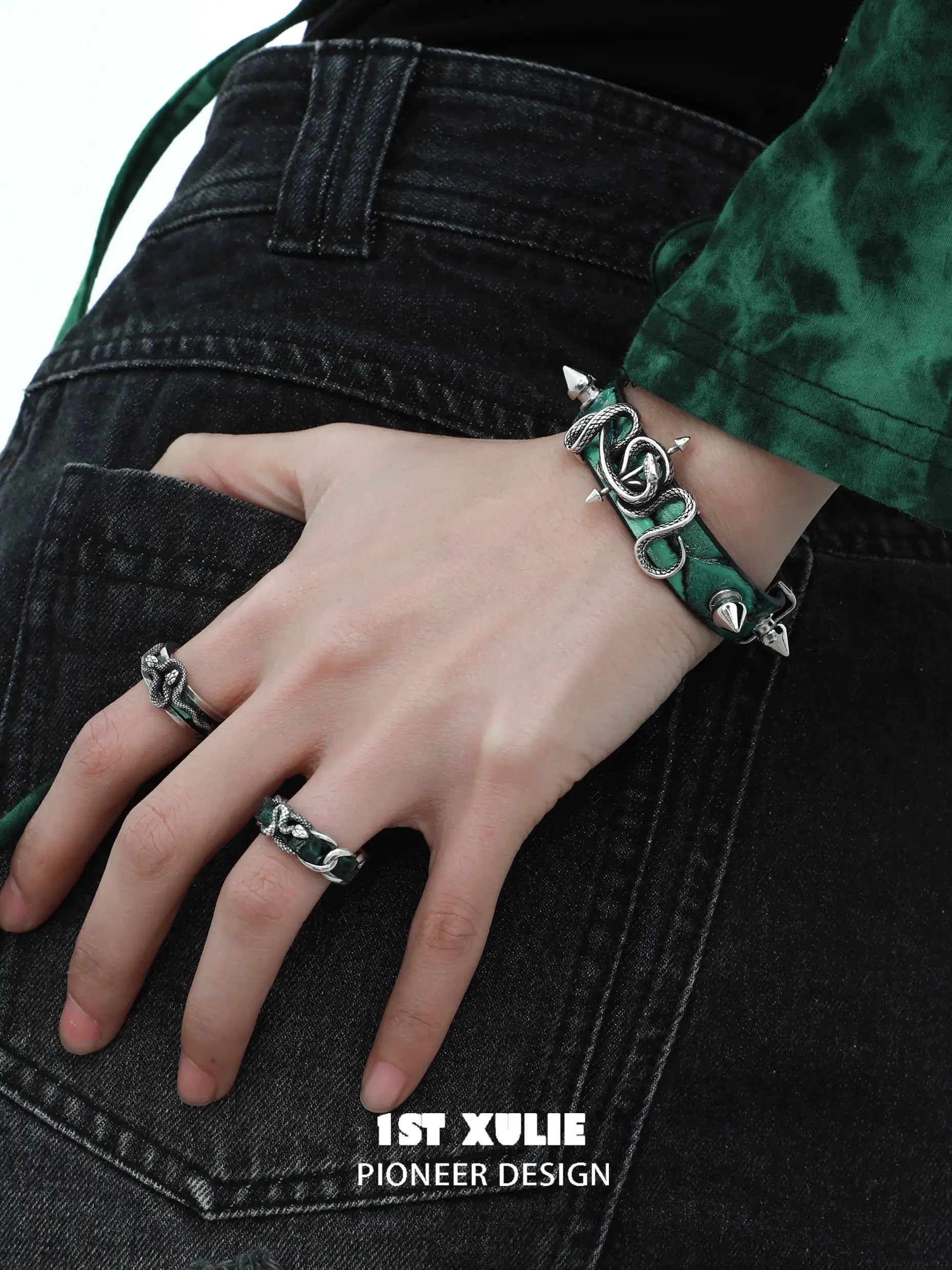 18k Gold Plated Snake Bite Rivet Leather Bracelet for Women - Punk Rock Gothic Boho Jewelry - Perfect for Concerts, Parties & Alternative Fashion