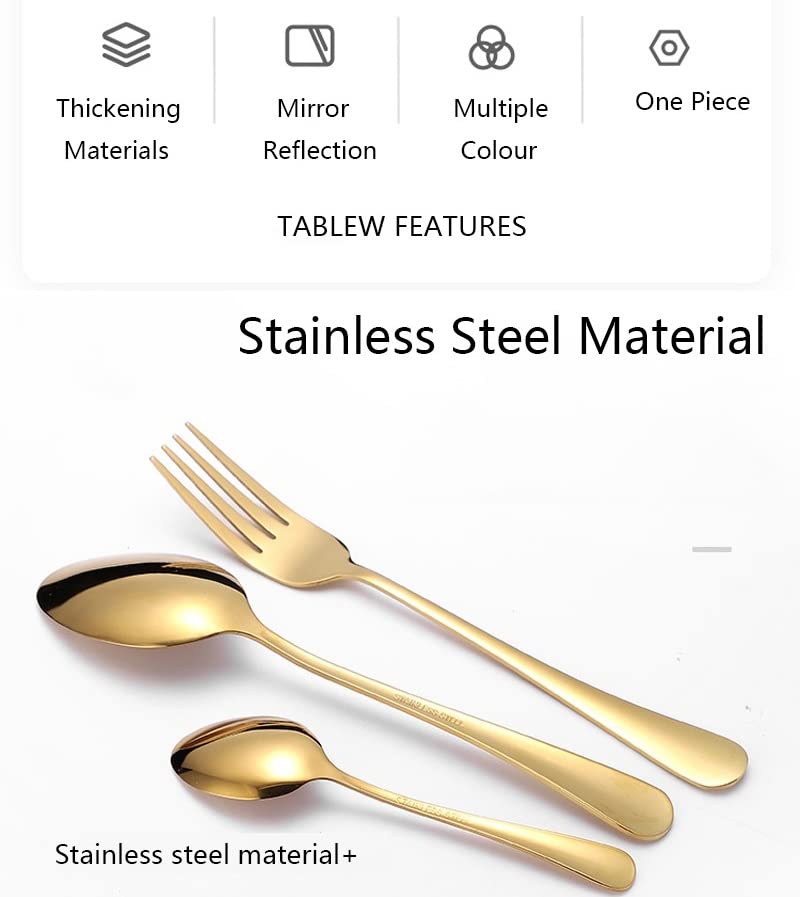24-Piece Stainless Steel Silverware Flatware Set - Dinner Forks, Steak Knives, Dessert Spoons - Elegant Cutlery for Wedding, Party, Dining & Gift Giving (Silver Box) - Perfect for Home, Restaurant & Special Occasions