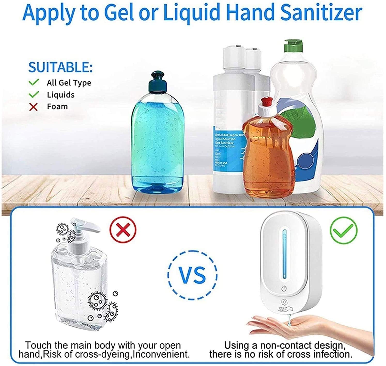 Wall Mounted Commercial Automatic Liquid Soap Dispenser - 12oz/350ml Large Capacity Touchless Soap Dispenser for Bathroom, Kitchen, Office, School, Hospital & Restaurant Use