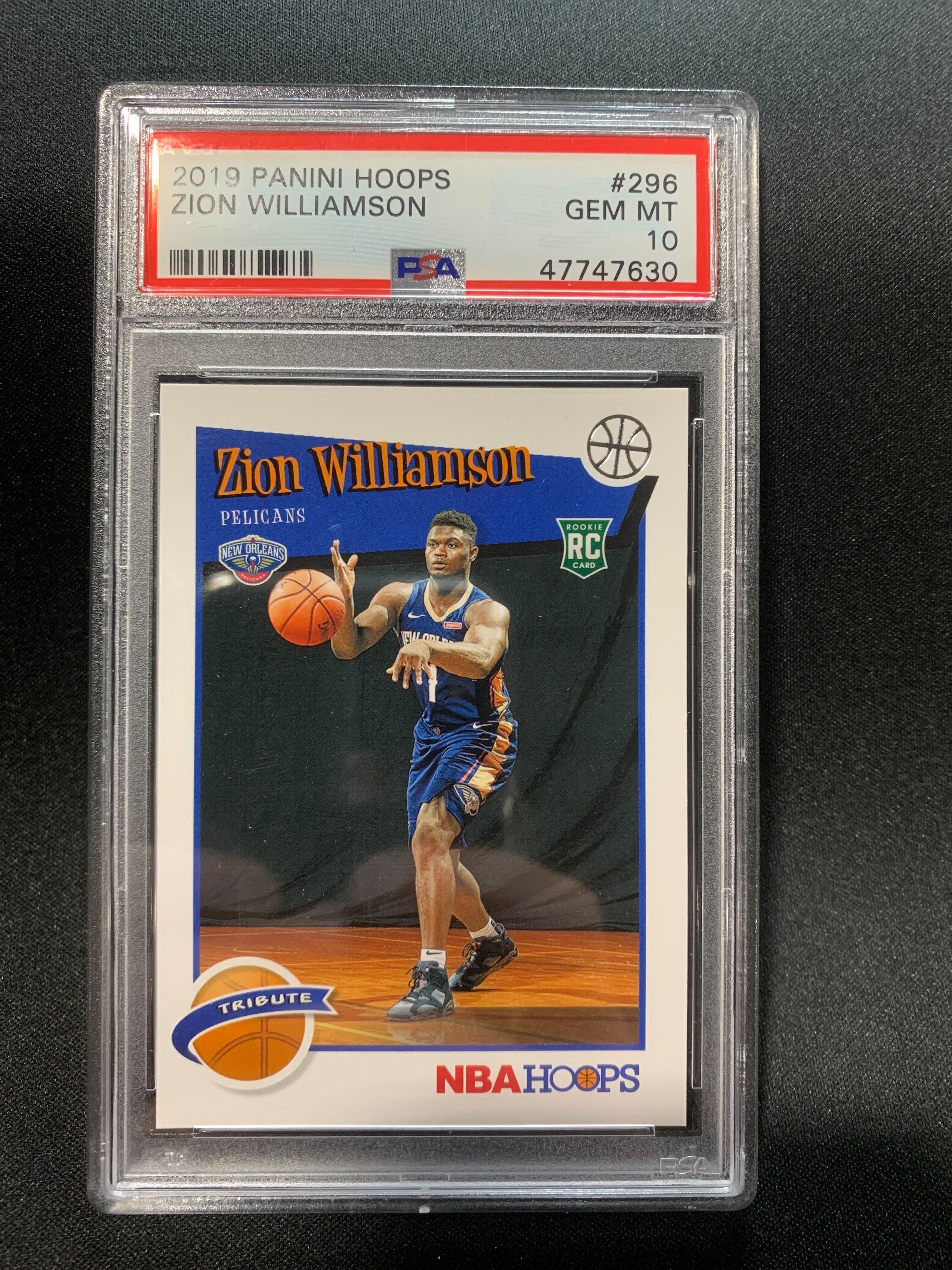2019 Panini Hoops Zion Williamson #296 PSA 10 Gem Mint Basketball Card - Perfect for Collectors, Investors & Sports Memorabilia Enthusiasts