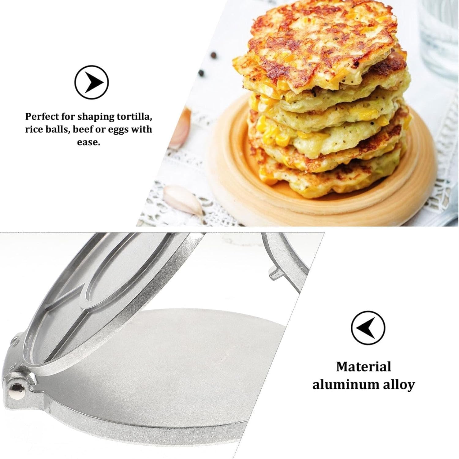 6 Inch Aluminum Tortilla Press - Flatbread Maker for Tortillas, Quesadillas, Pizzas, Roti, Chapati & Empanadas | Heavy Duty Dough Press for Mexican, Indian & Italian Cuisine | Perfect for Home Cooking & Restaurant Use