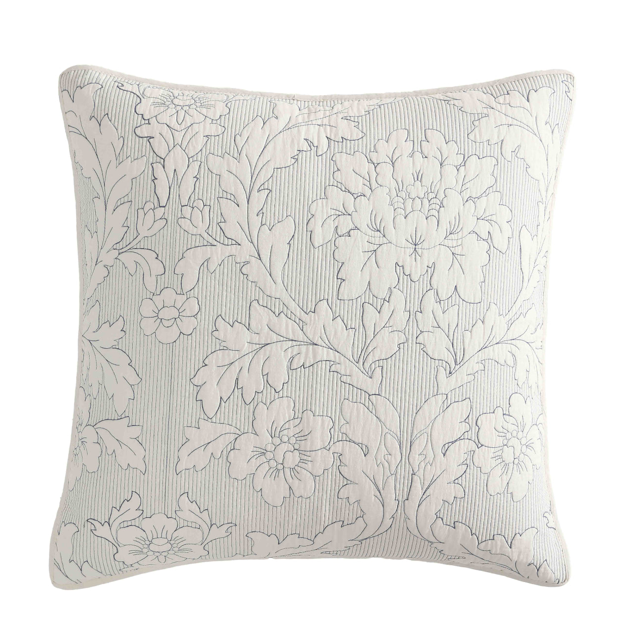 Premium Fleur Ink European Pillowcase Set - Luxury 100% Cotton Decorative Pillow Cover for Bedroom, Living Room & Sofa - Elegant Home Decor Accent for Master Bed, Guest Room or Dorm