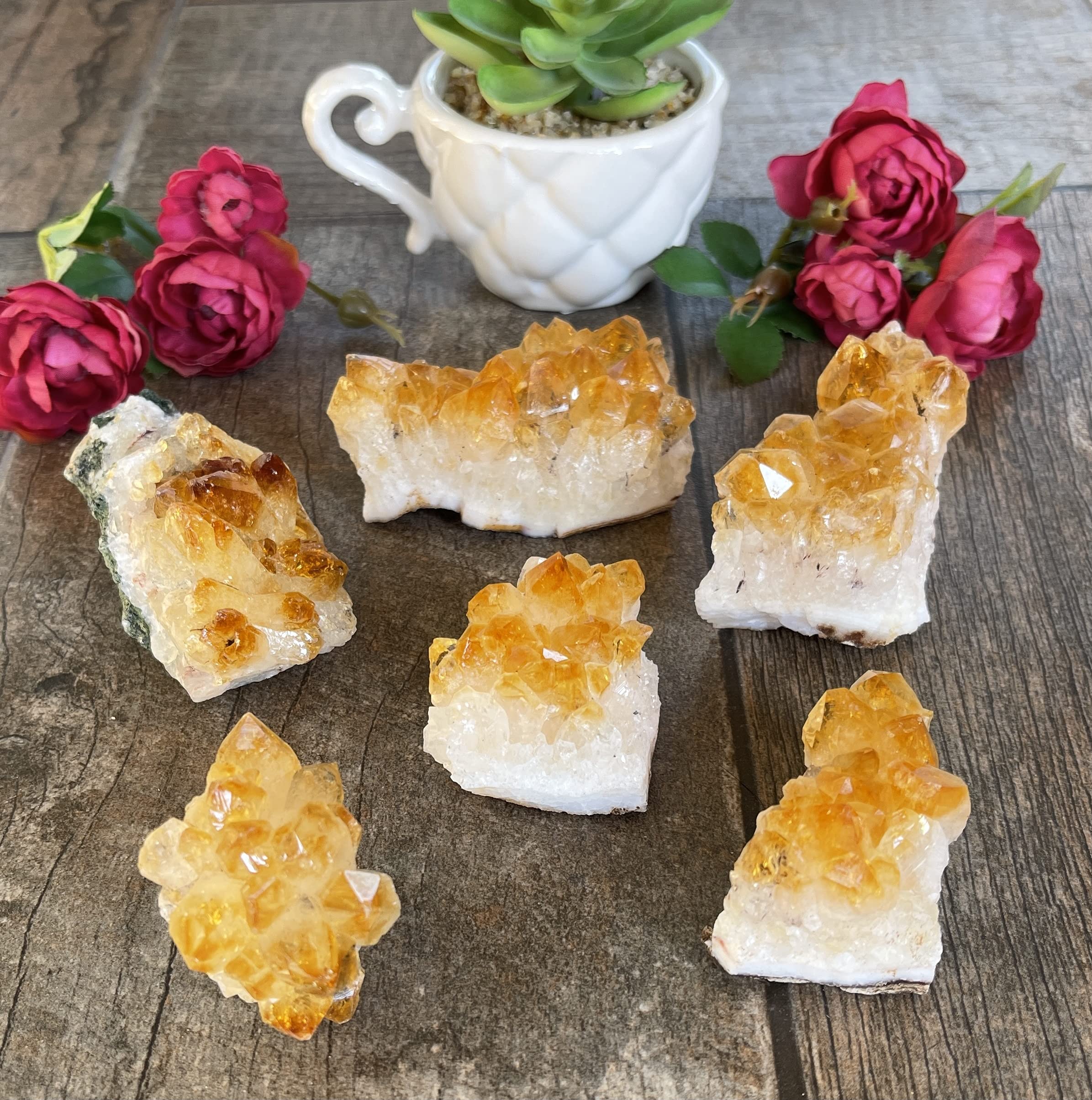 Premium Citrine Druzy Cluster - 8cm Grade A Yellow Crystal for Healing & Decor