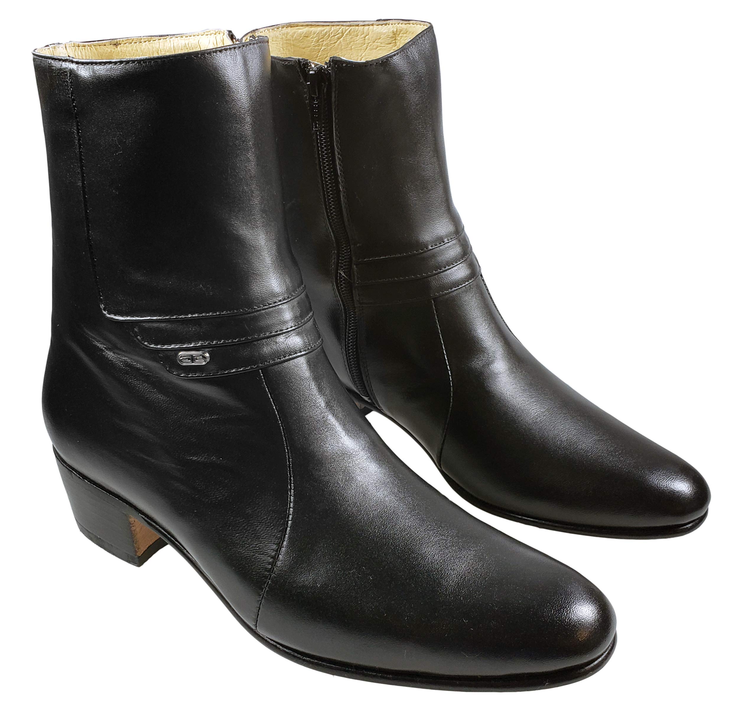Men's Genuine Leather Dress Ankle Boots - Black Formal Shoes for Business, Office & Special Occasions