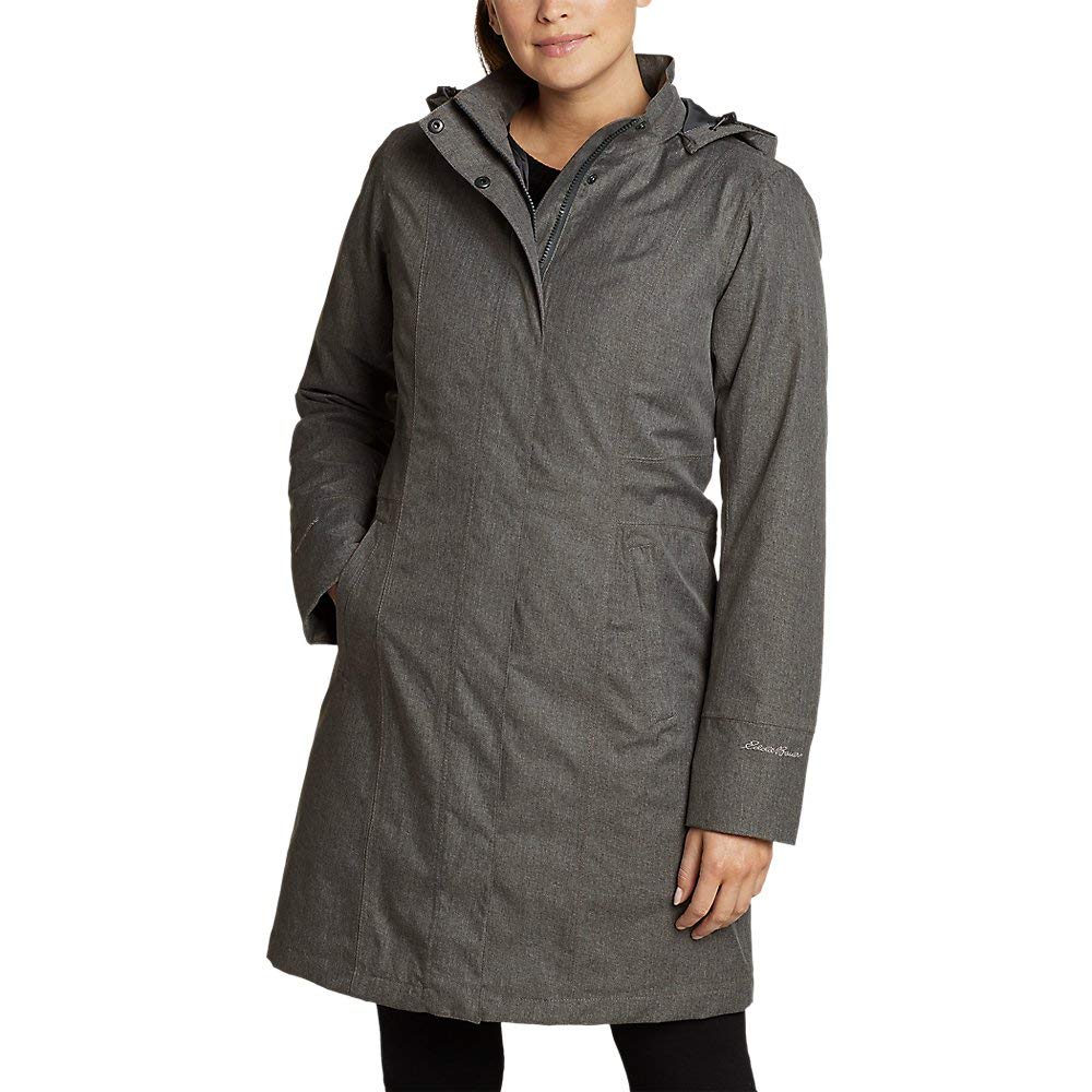 Eddie Bauer Women's Insulated Trench Coat - Waterproof Winter Jacket for Outdoor Activities, Travel & Commuting