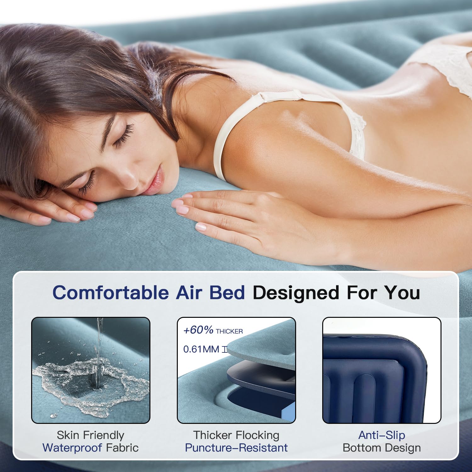 **Queen Air Mattress with Built-in Pump - 20