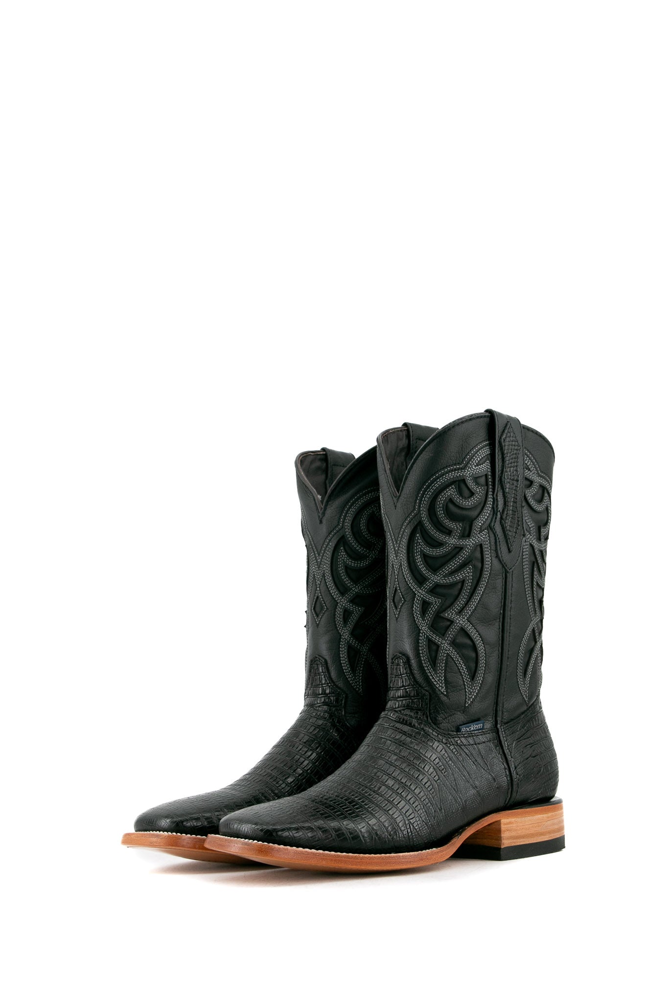 Lizard Square Toe Cowboy Boots for Men - Genuine Exotic Leather Western Boots with Comfortable Fit - Perfect for Rodeo, Country Dancing & Outdoor Adventures