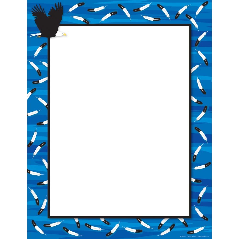 Barker Creek Get Organized Office Kit - Sea & Sky Eagles Design | 12 File Folders, 50 Colorful Computer Papers & 45 Self-Adhesive Labels | Perfect for Home Office Organization & School Supplies