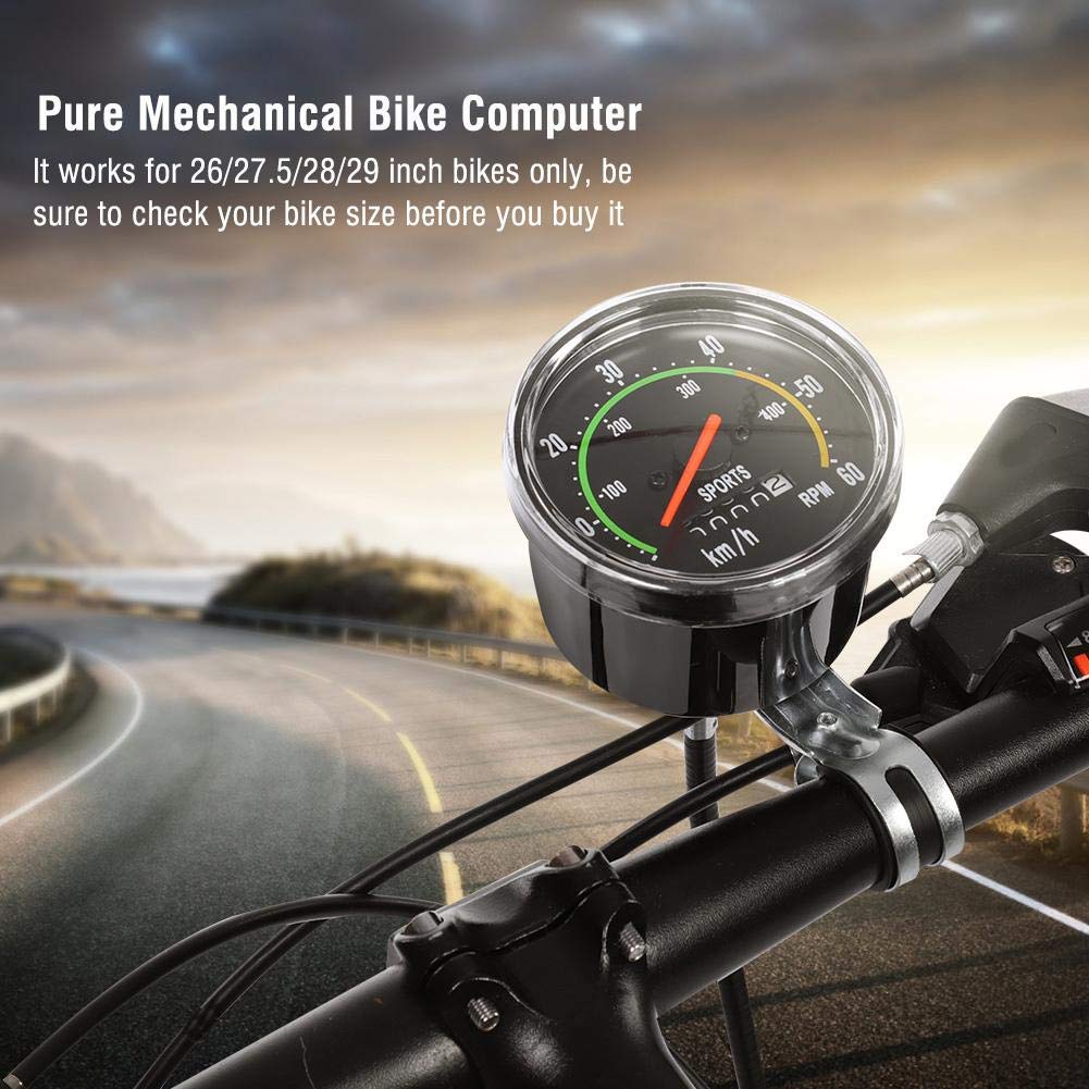Samfox Bike Computer - Mechanical Bicycle Speedometer & Odometer with Cycling Stopwatch for Road & Mountain Bikes | Track Speed, Distance & Time for Training & Outdoor Adventures