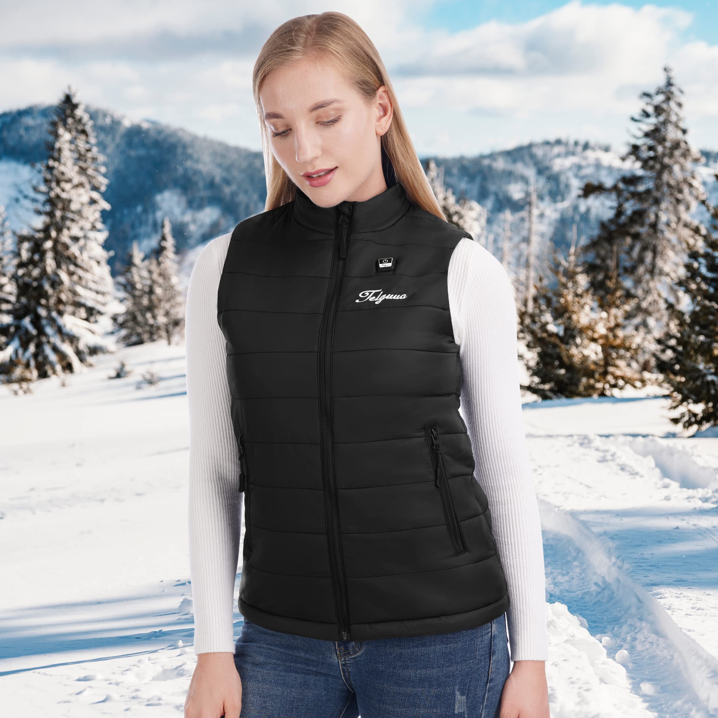 Telguua Heated Vest for Women - USB Rechargeable Battery Heated Jacket with 3 Temperature Settings | Winter Warmth for Outdoor Activities, Hiking & Camping