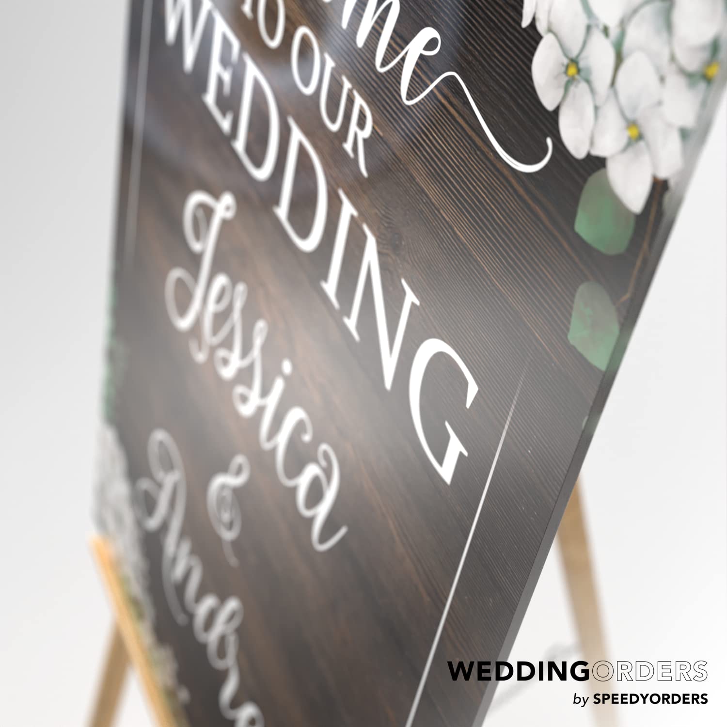 Custom Rustic Wooden Wedding Welcome Sign - Personalized Acrylic Wedding Reception Poster - Elegant Ceremony Decor for Rustic Weddings & Events