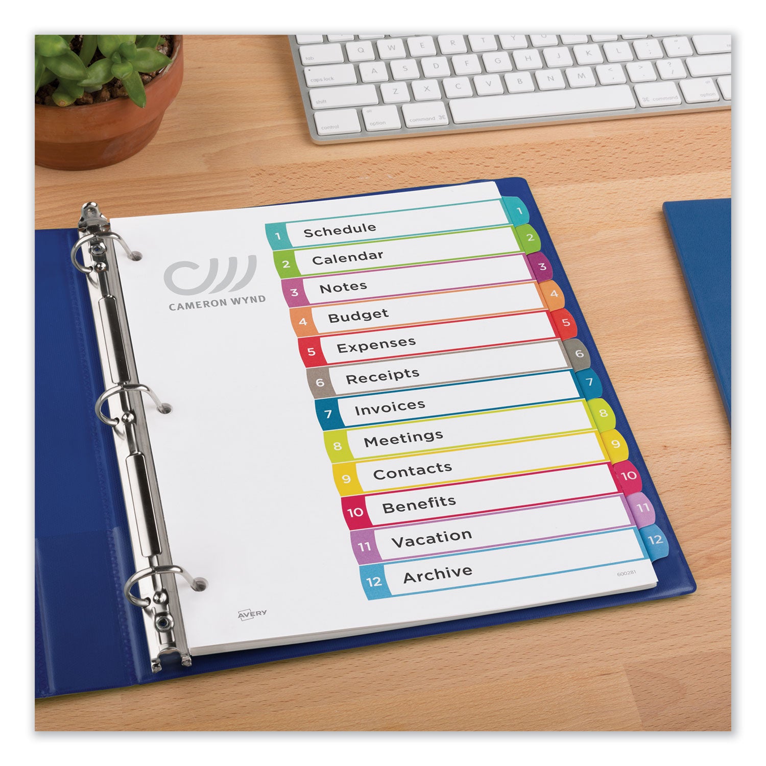 Avery Customizable TOC Ready Index Multicolor Tab Dividers - 12 Tabs (1-12), 11