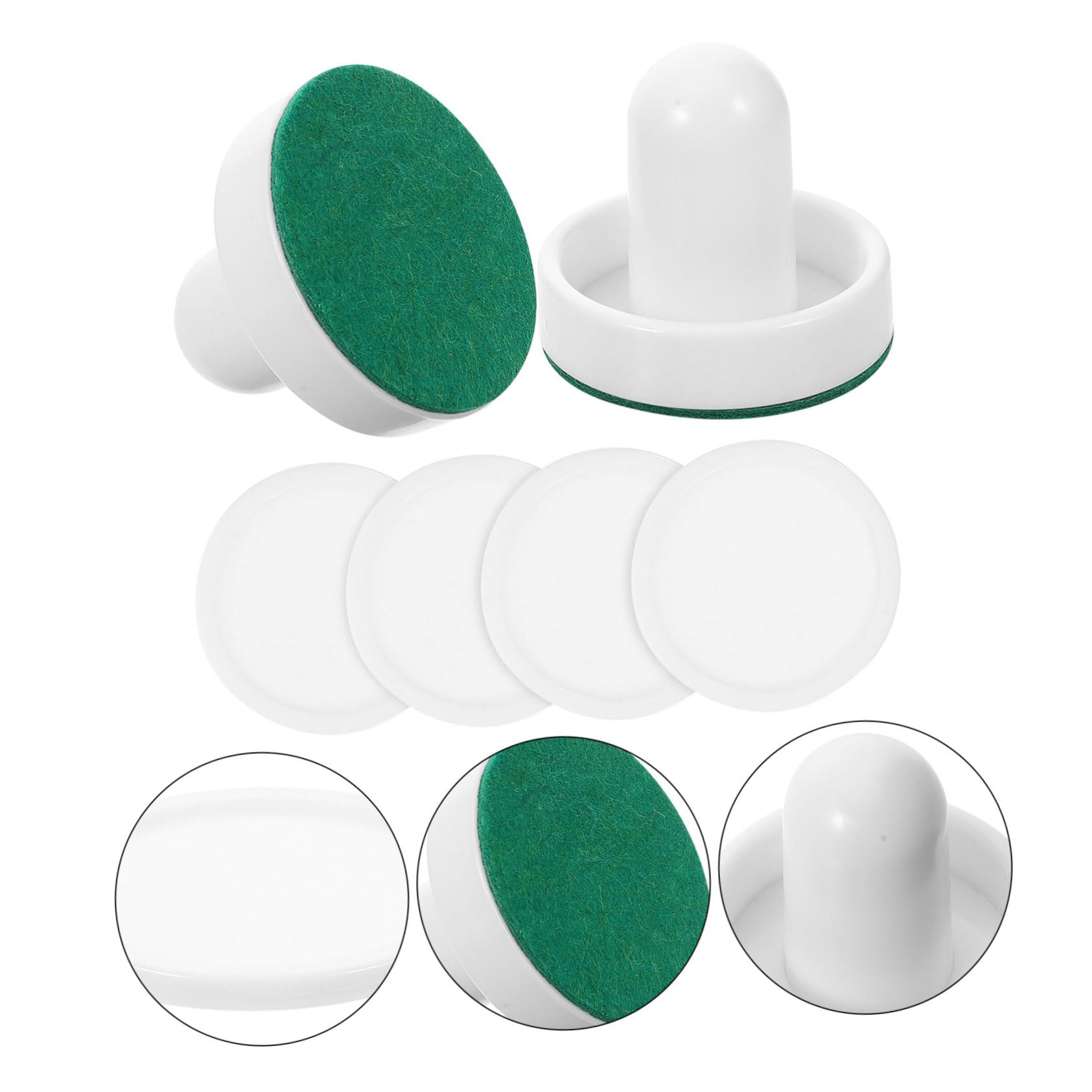Milisten Air Hockey Pucks & Paddles Set - 6 Pack White Replacement Parts for Air Hockey Table Games - Perfect for Family Fun, Arcade Rooms & Game Nights