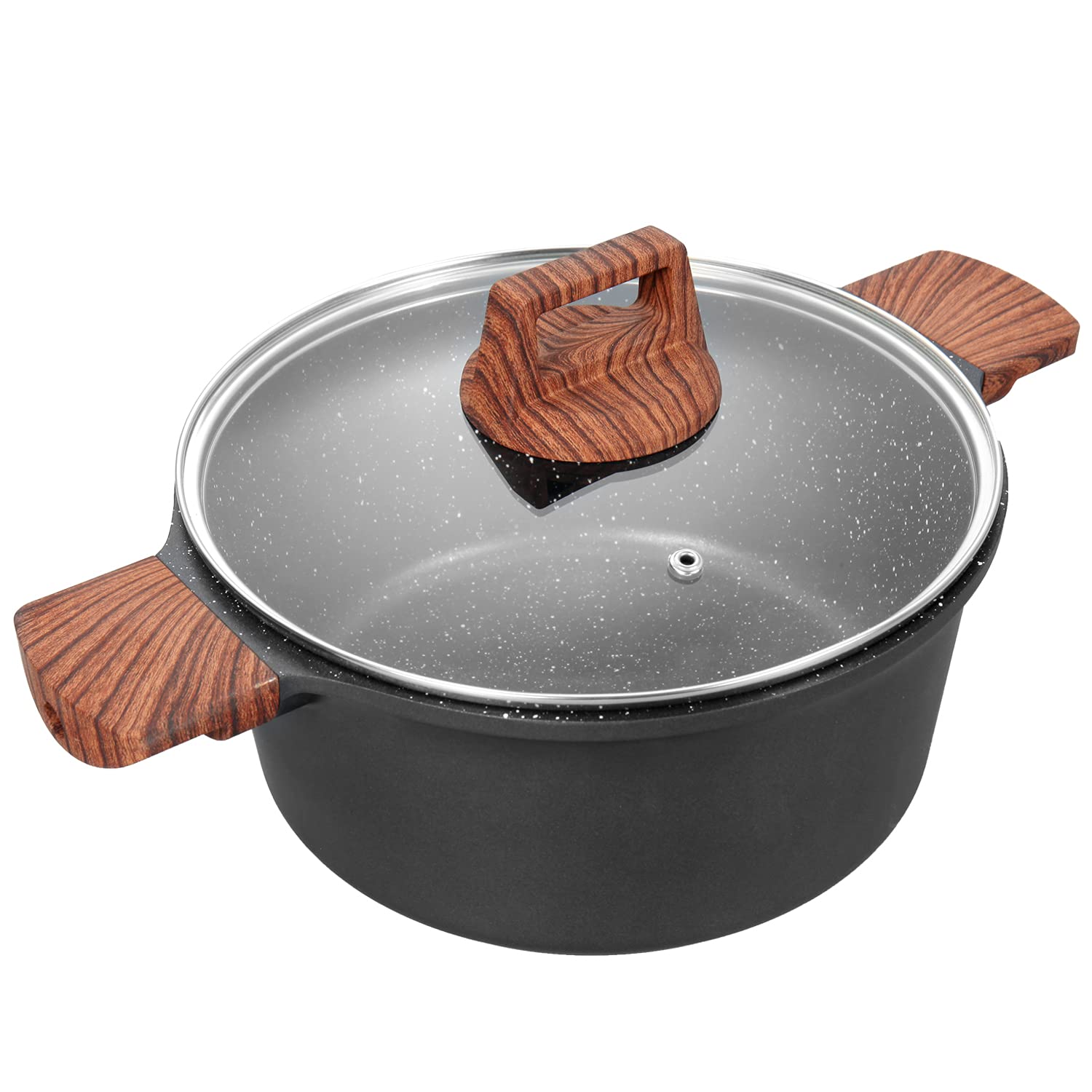 Aoorun 5-Quart Nonstick Soup Pot with Lid - PFOA-Free, Induction Compatible Stock Pot for Cooking, Boiling & Stewing - Perfect for Soups, Stews & Pasta Dishes