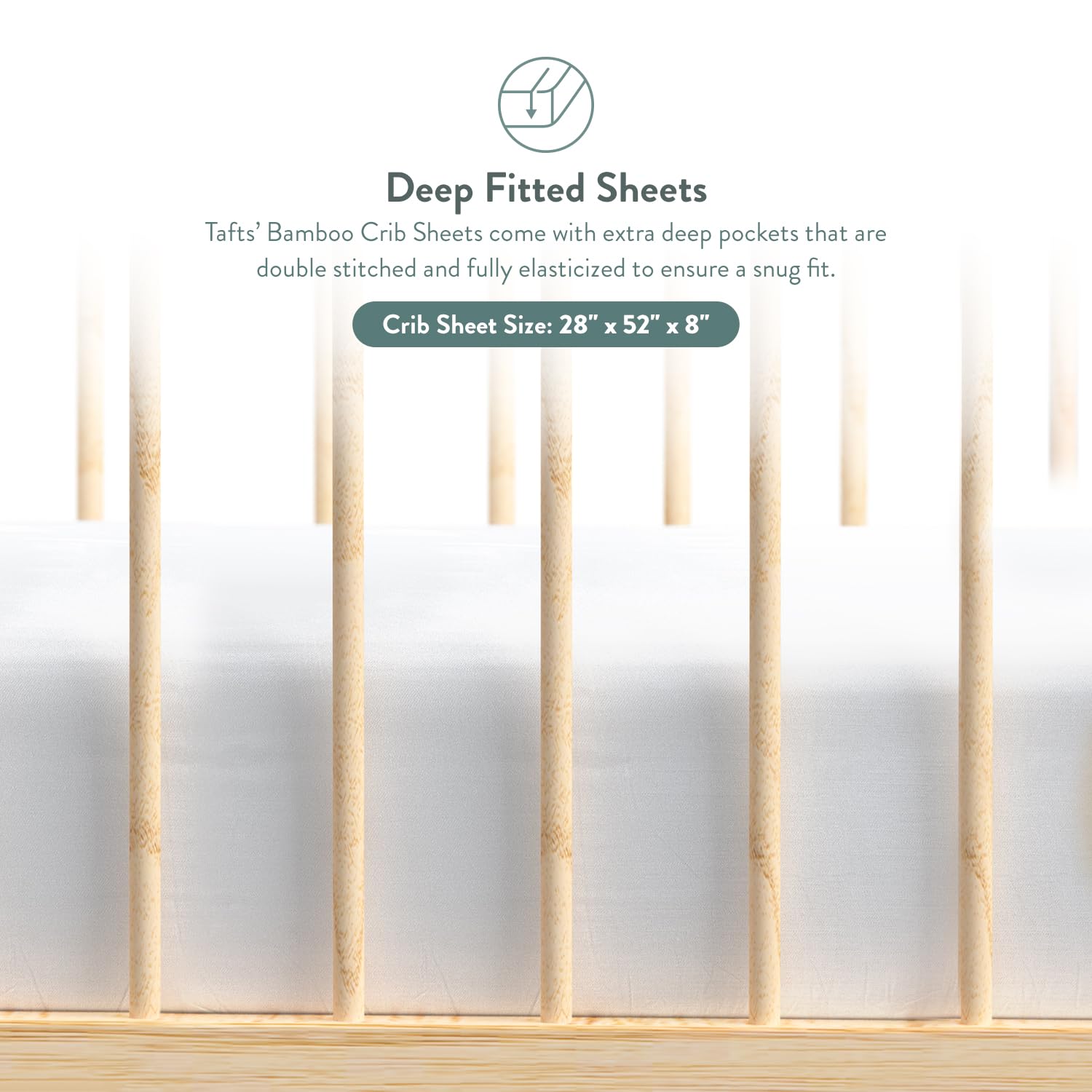 TAFTS Organic Bamboo Viscose Fitted Crib Sheets - 2 Pack (28
