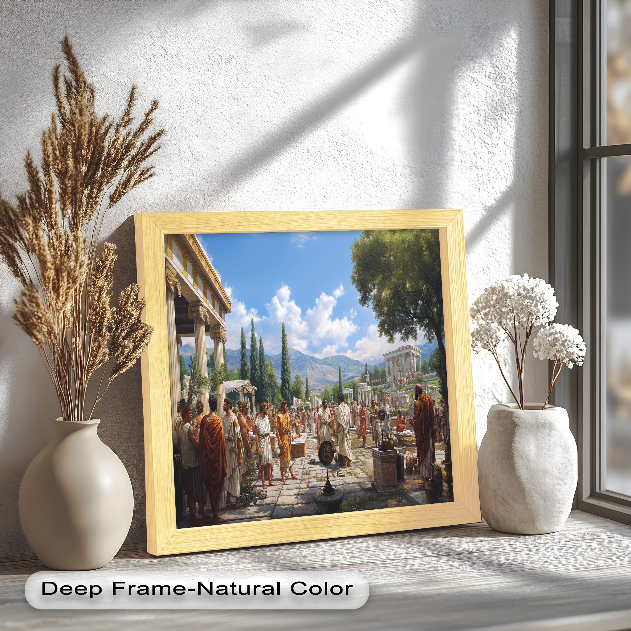 Agora of the Ancients - Greek Mythology Oil Painting Wall Art for Home Decor, Office & Gift