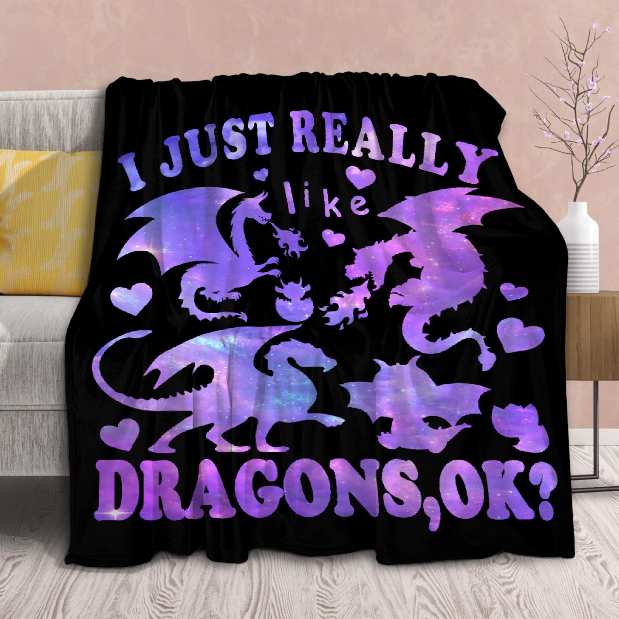 Dragon Fleece Blanket - Super Soft Lightweight Flannel Throw for Boys, Girls, Men & Women - 90