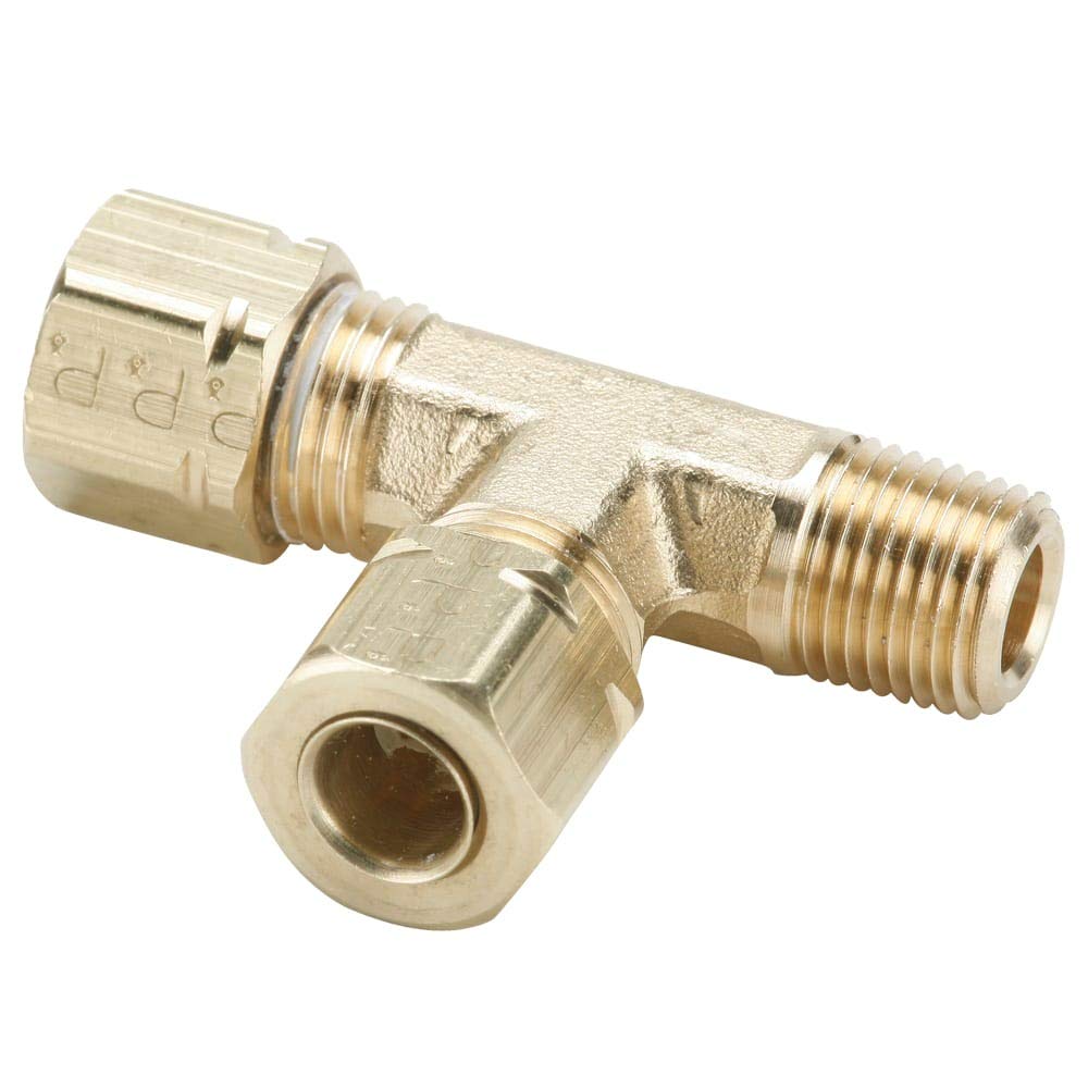 **171CA-6-4-pk20 Brass Forged Male Run Tee Compress-Align Fitting, 3/8