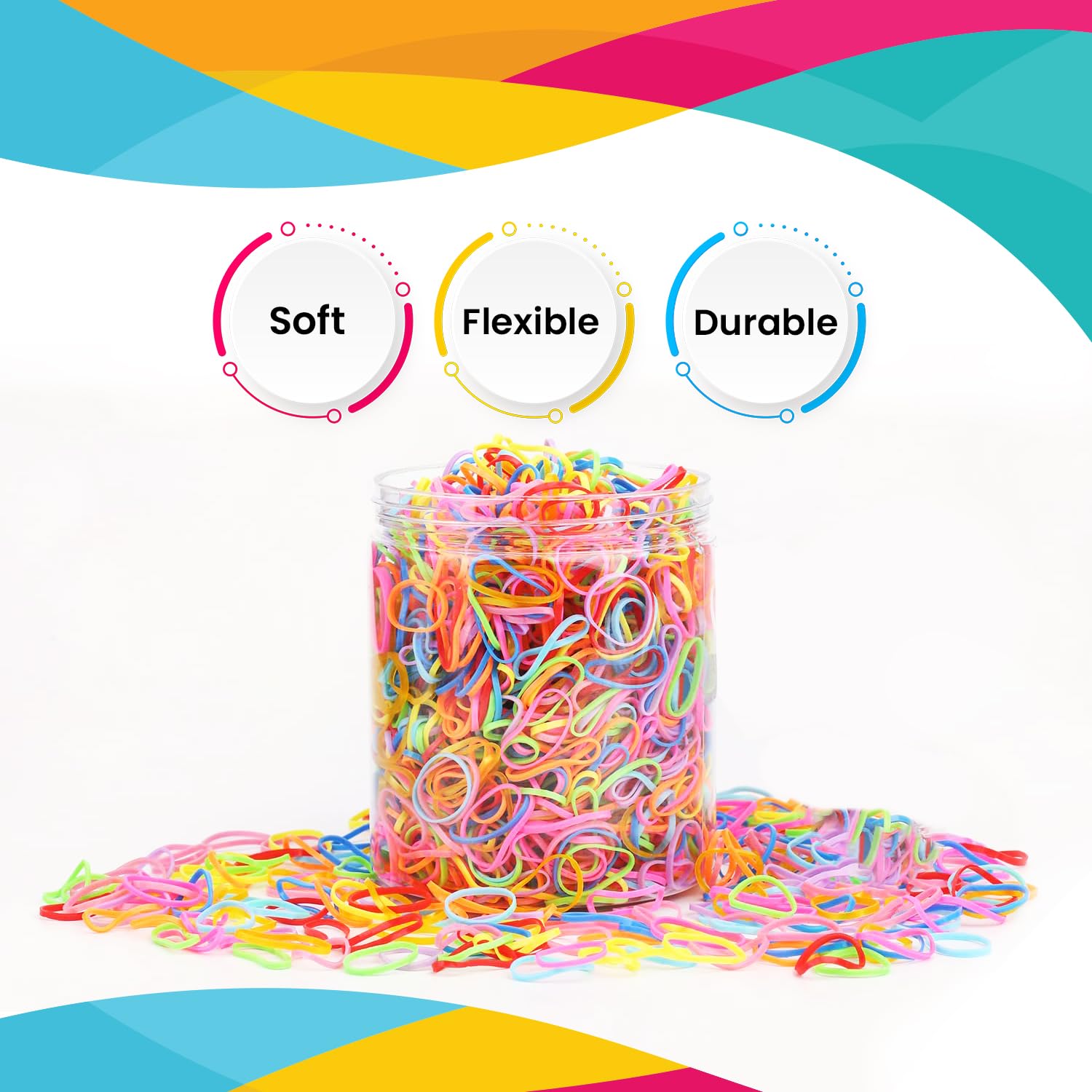 250-Pack Clear Elastic Hair Bands - Soft Stretch Hair Ties for Women & Girls - No-Slip Small Hair Elastics for Ponytails, Braids & Everyday Styling (HD Novelty Polyurethane)