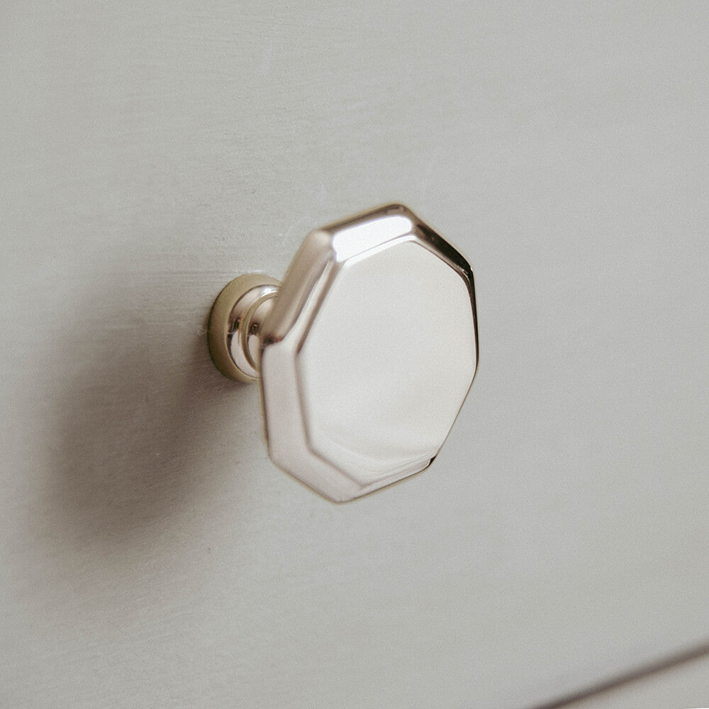 Polished Nickel Smooth Top Octagonal Cabinet Knob 32mm - Half Price - Perfect for Kitchen Cabinets, Bathroom Vanities & Furniture Drawers