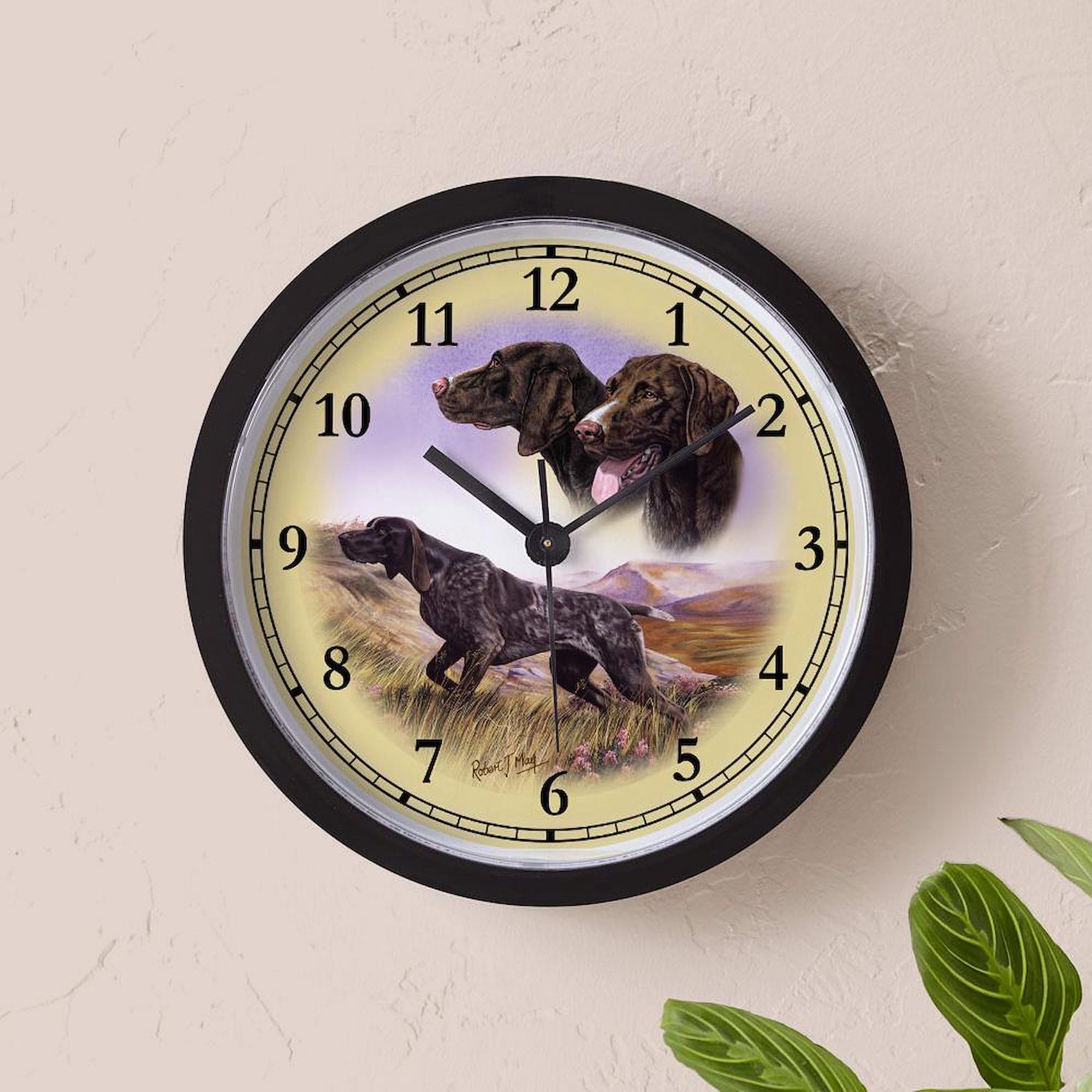 German Pointer 10 Inch Wall Clock - Decorative Silent Non-Ticking Clock for Living Room, Kitchen, Office & Home Decor | Perfect Gift for Dog Lovers & Pet Owners