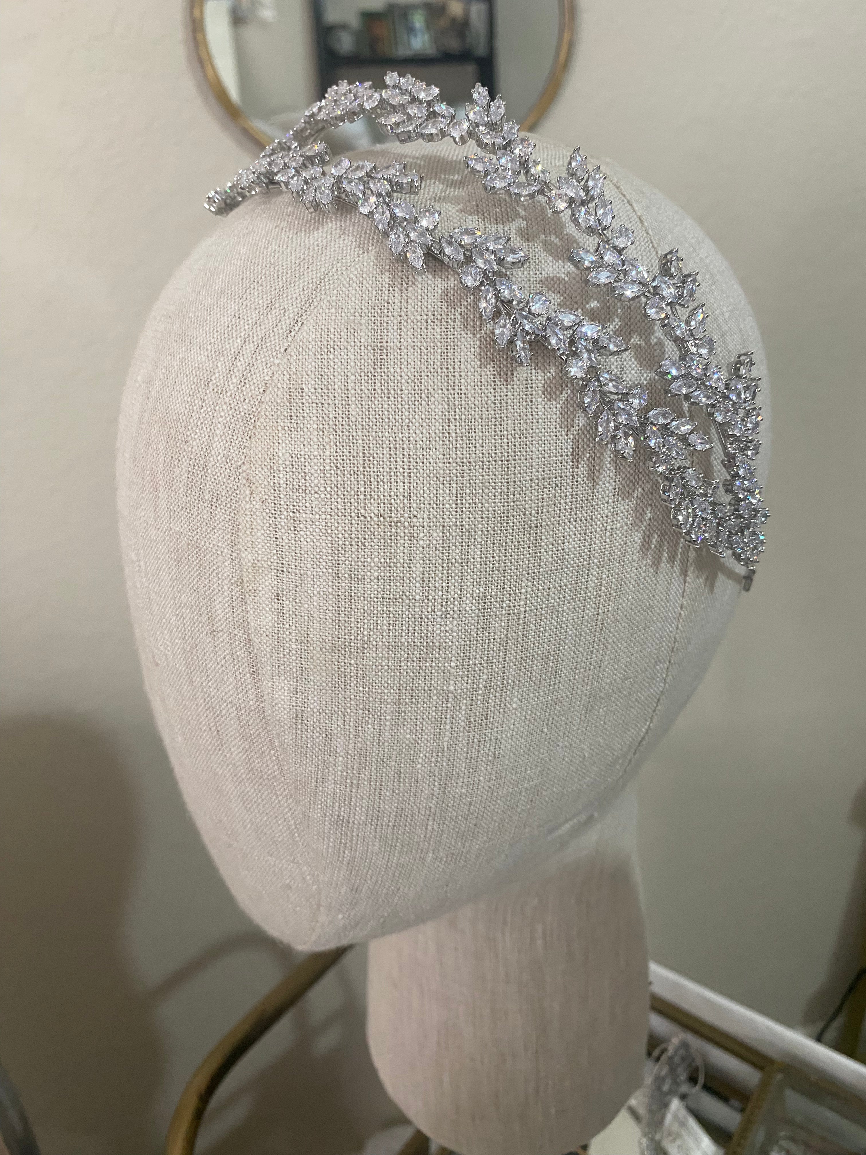 WARREN Simulated Diamond Headband Headpiece – Elegant Rhinestone Hair Accessory for Women | Perfect for Weddings, Parties & Special Occasions